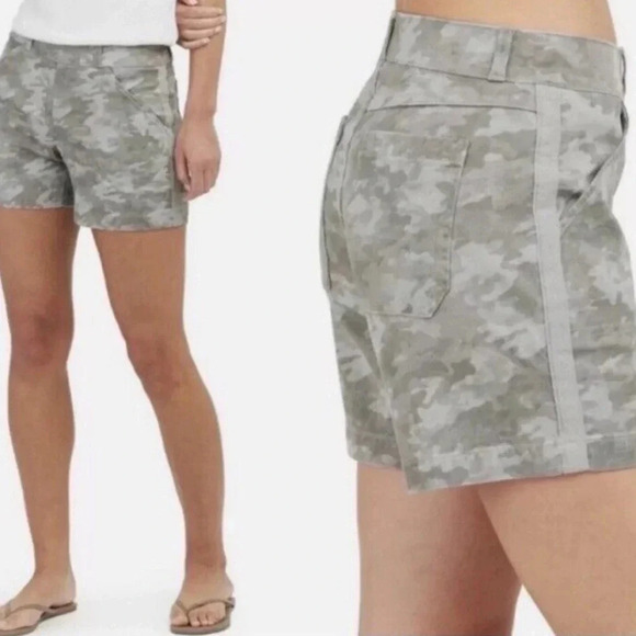 SPANX Stretch Twill Short - Stonewash Camo Comfort Stretchy Military Army - Picture 4 of 11